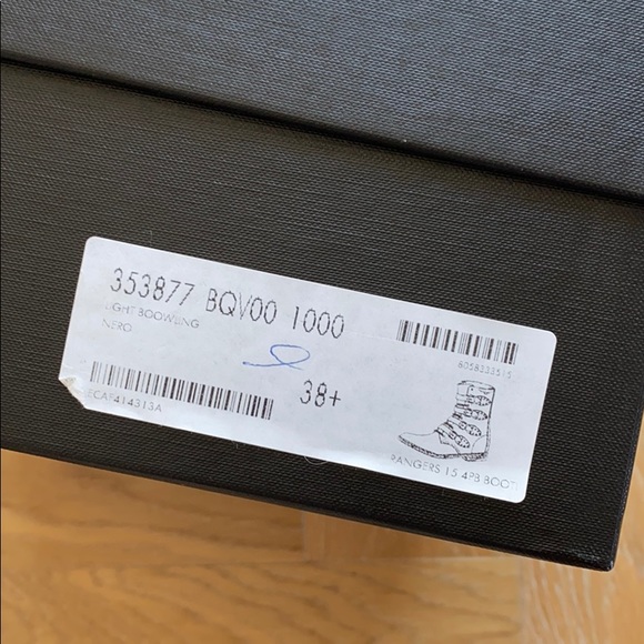 Saint Laurent Black Combat Boots with Silver Accents - Picture 6 of 6